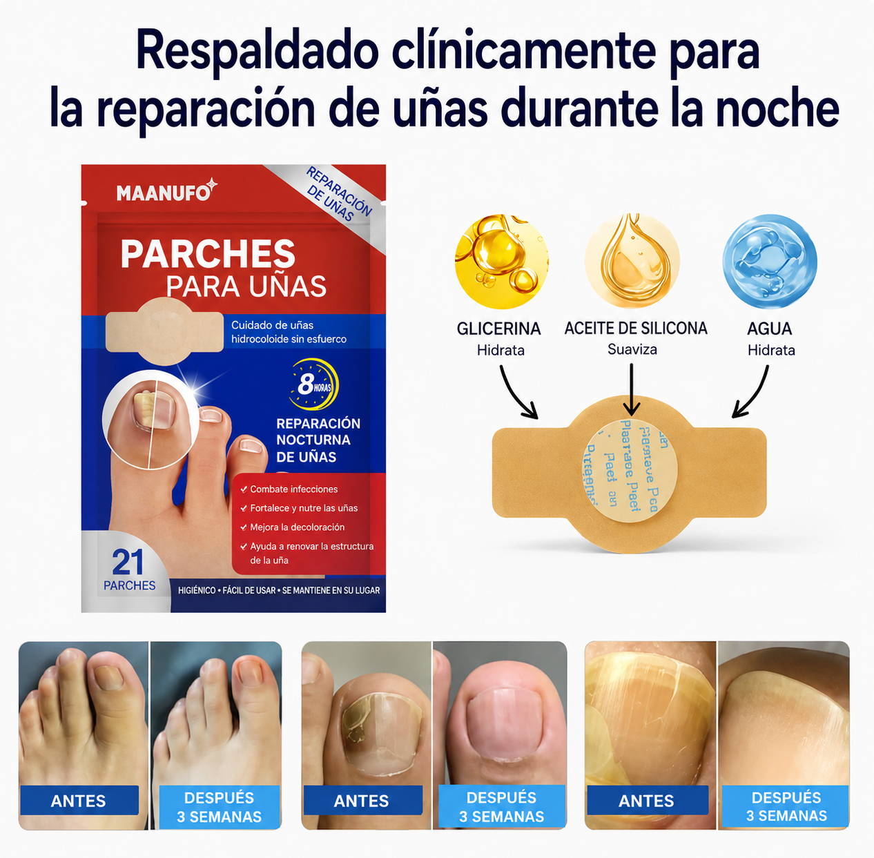 Parches Reparadores de Uñas con Hongos